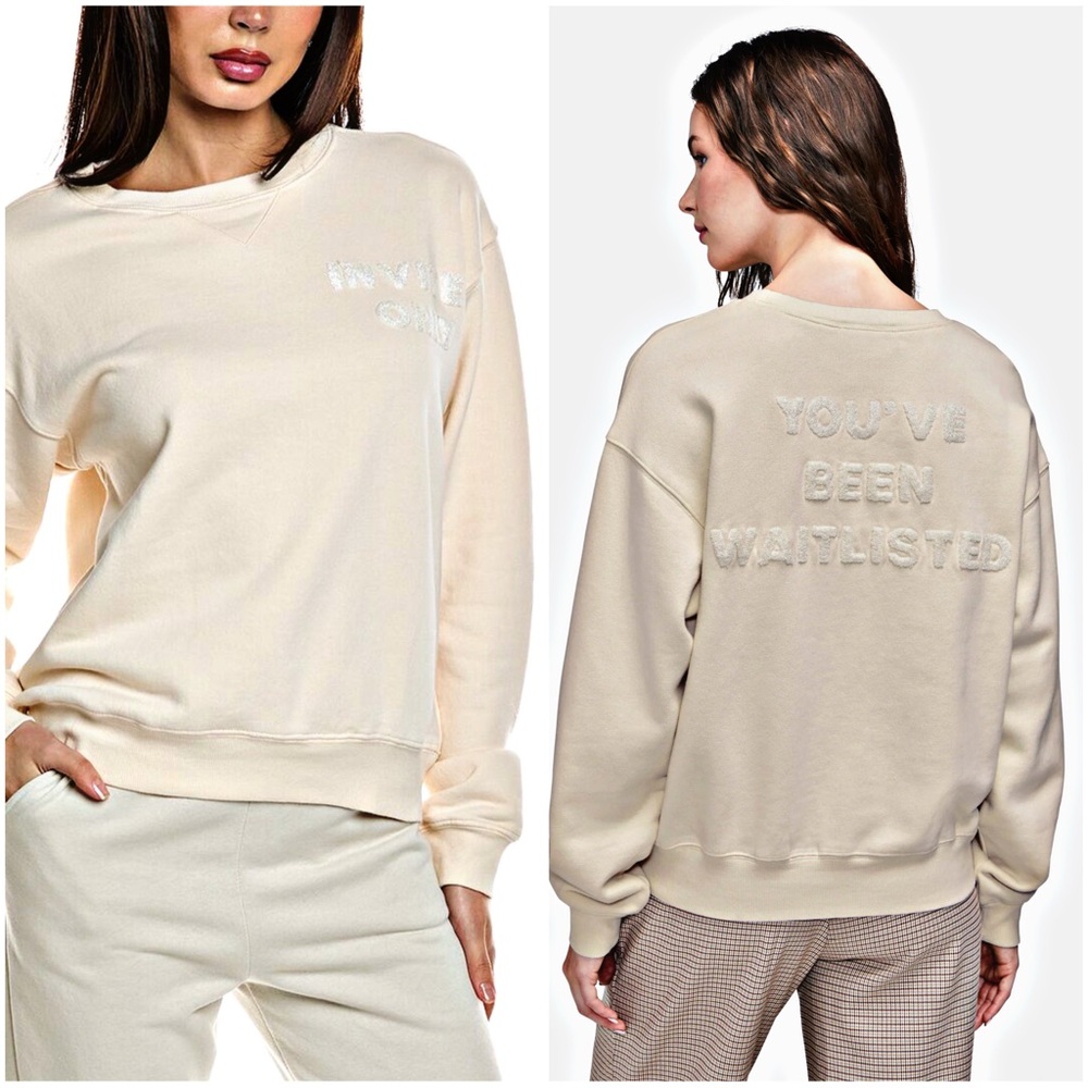 Wildfox “Invite Only” Pullover in Neutral XS NWT